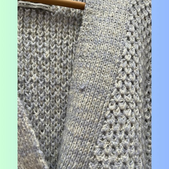 Urban Outfitters Smith Boxy Button-Front Cardigan Light Grey Size Medium - Picture 5 of 5